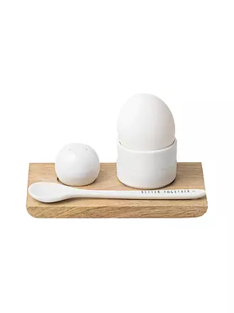 RAEDER | Eierbecher Set BETTER TOGETHER 14x8,3x4cm Weiss | 